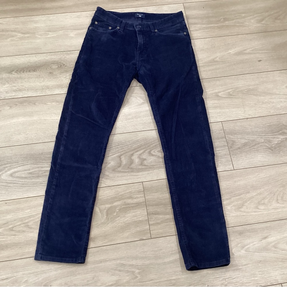 Gant Dark Blue Corduroy Pants for Men 29x32